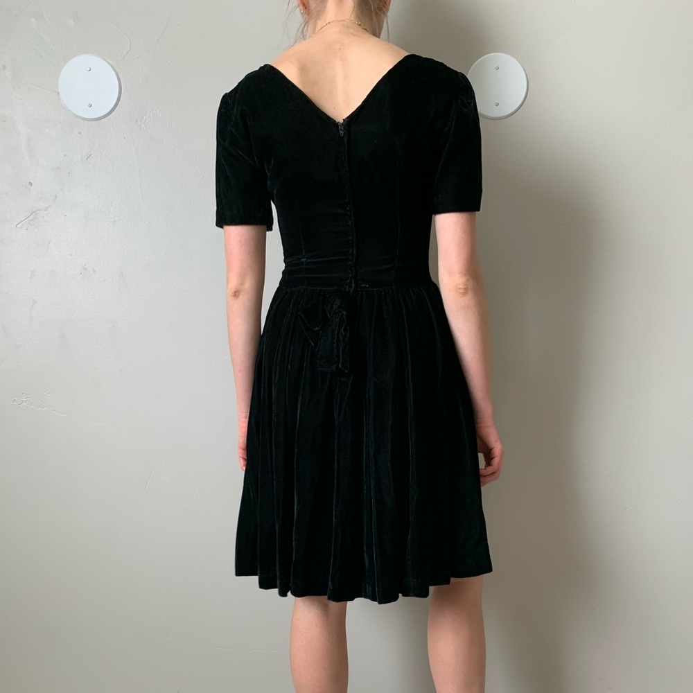 Handmade Vintage Black Velvet Dress